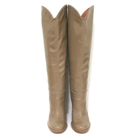 Rachel Comey Tall Willow Boots Taupe Patent Leather Size 8.5 - Picture 3 of 12